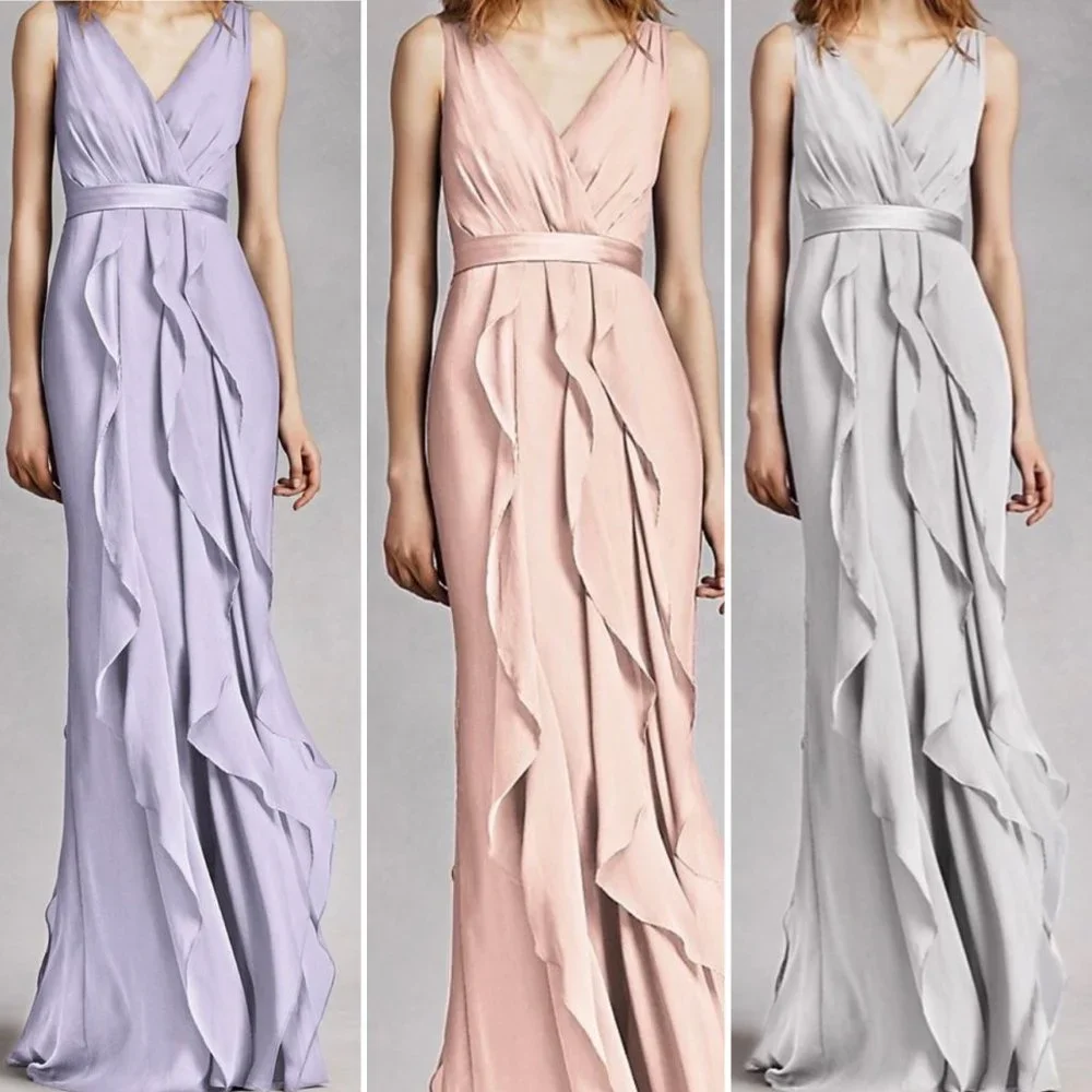 ✨💃👰🤵 White by Vera Wang V-Neck Wrapped Bodice Dress - Picture 16 of 16